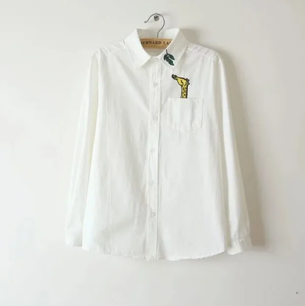 Женская рубашка с длинным рукавом Повседневная Блузка отложным воротником и