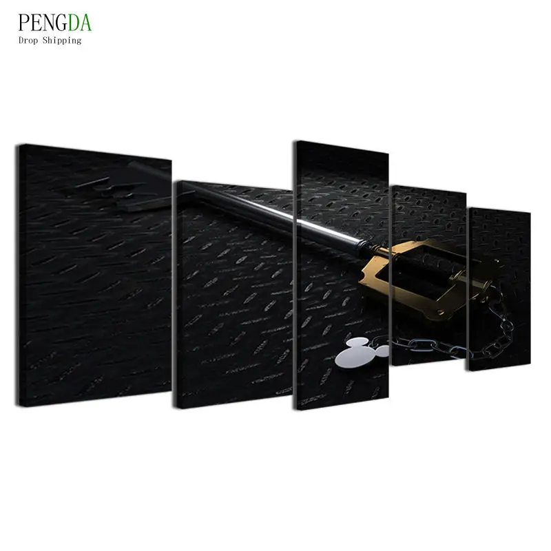 Настенная картина на холсте модульный постер с HD печатью 5 панелями аниме для