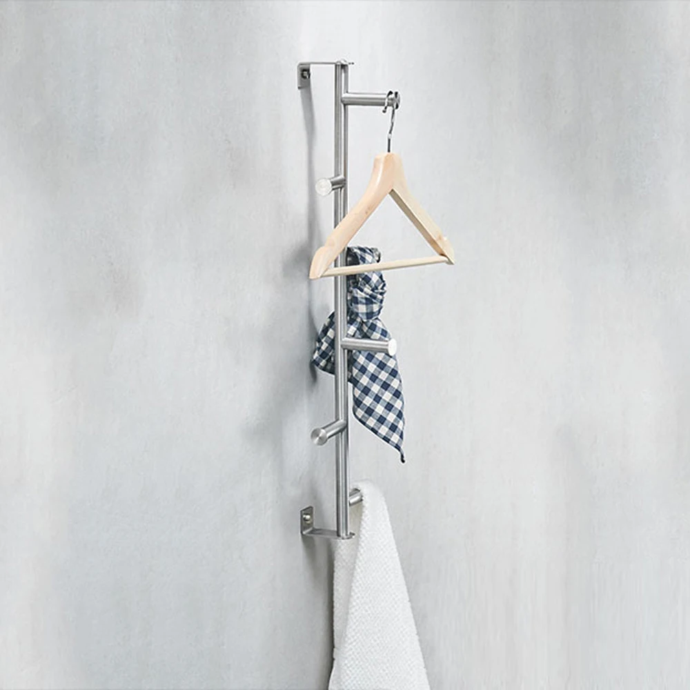 Towel bar 304 stainless steel brushed vertical wall hanging clothes rail towel hook Hanging rod wx7201614 |