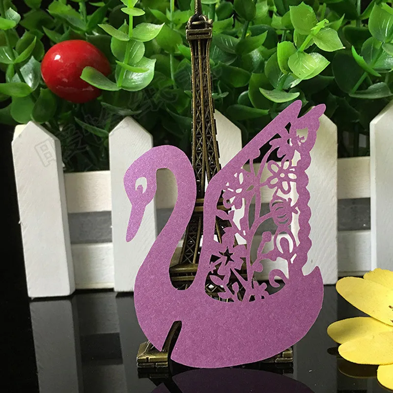 50 шт. Лебедь лазерная резка место карты/фотоальбом/чашки карты/стеклянные