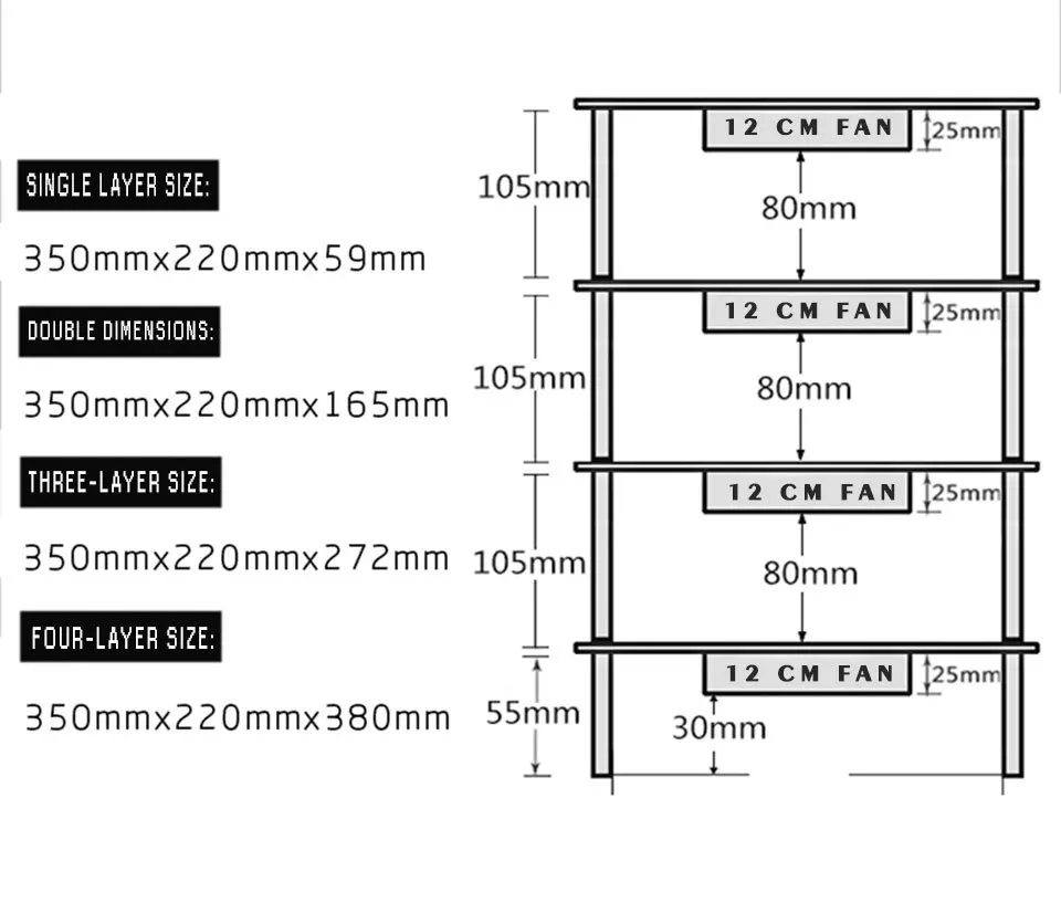 Многослойная алюминиевая стойка для охлаждения маршрутизатора с USB 12 см 5 в бесшумный вентилятор охлаждения подходит для маршрутизатора/ТВ приставка/DVD