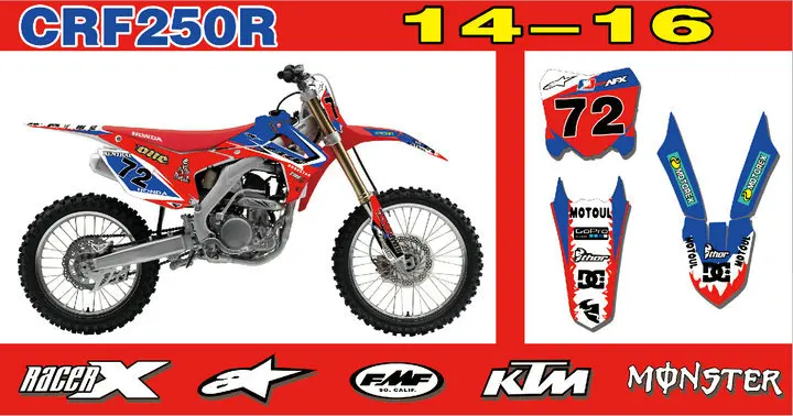 Велосипед Мотоцикл команда наклейки с рисунком фон для 14-17 Honda CRF250R CRF250 CRF 250R 13-16