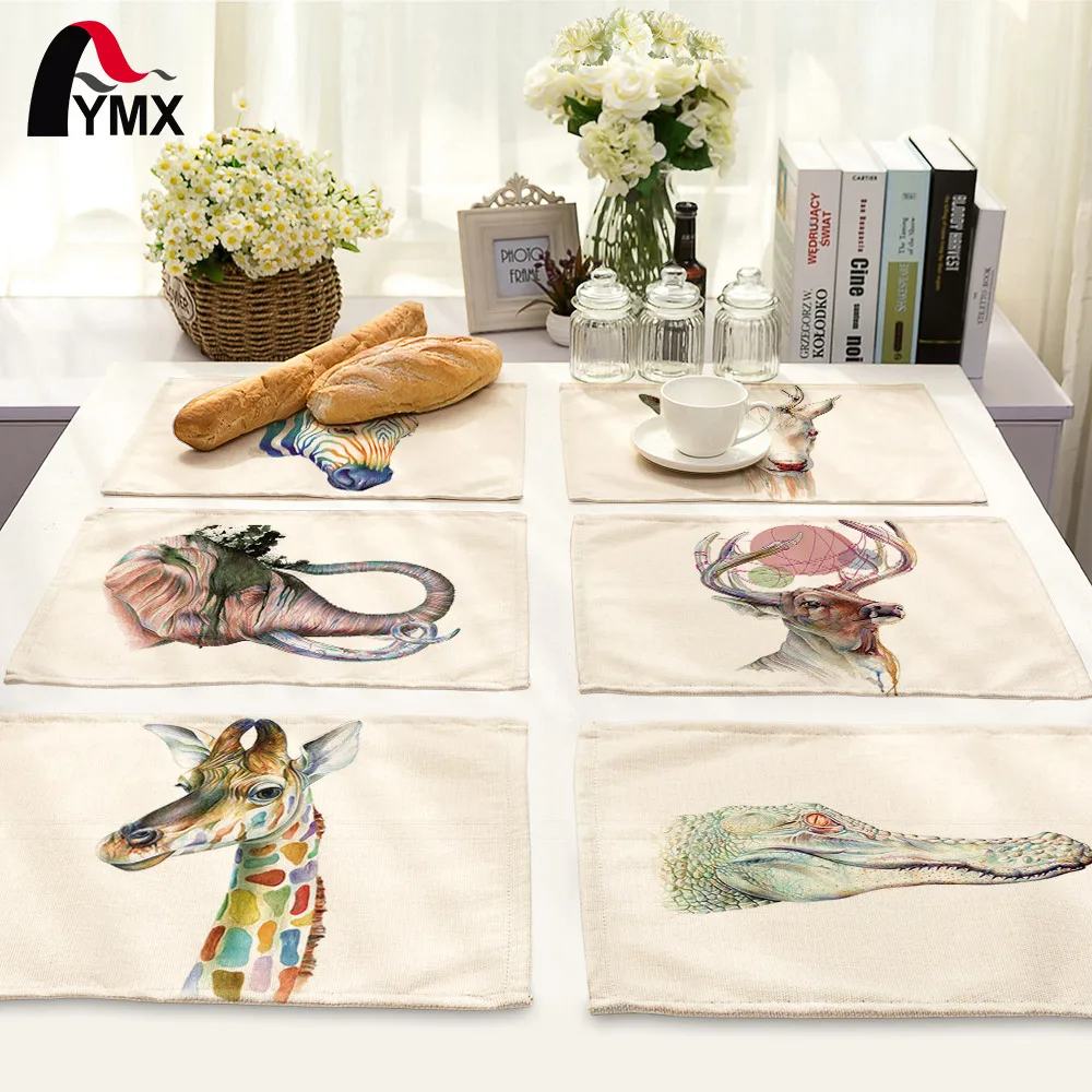 Набор креативных салфеток для обеденного стола в виде животных 42*32 см миска с