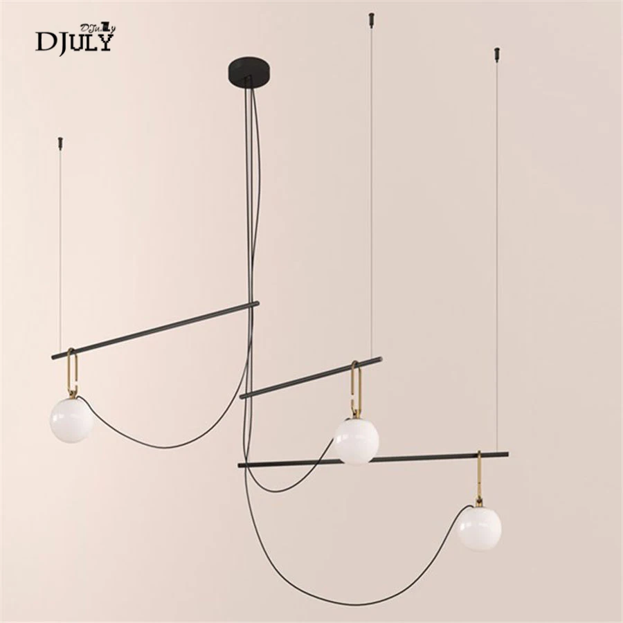 postmodern Elegant lines design glass globe chandelier lighting for living room bar home deco hang lamp nordic led light fixture | Освещение