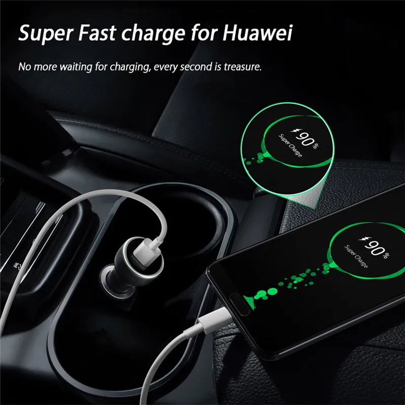 Для Huawei Supercharge автомобильное зарядное устройство Металл FCP быстрое для P20 P10 P9 Plus