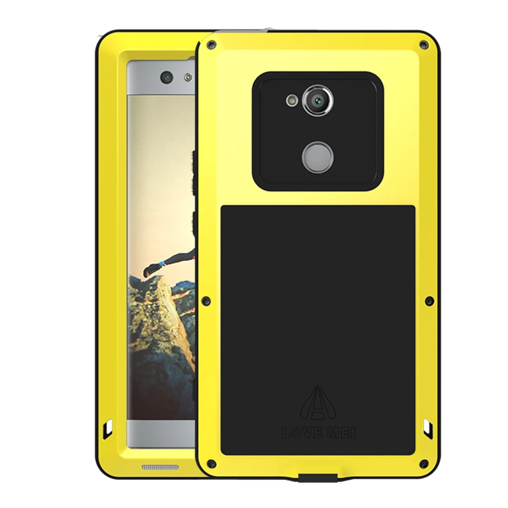 Love Mei for SONY Xperia XA2 Dual Ultra Case Armor Shockproof Waterproof Metal Cover Tempered Glass | Мобильные телефоны и