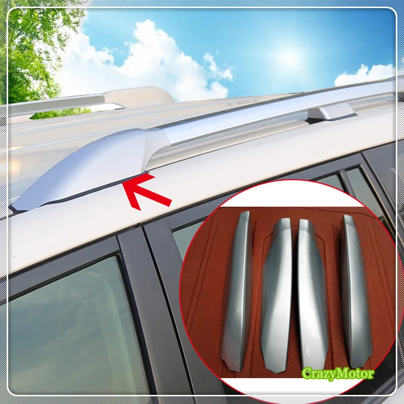 

Для Toyota Land Cruiser Prado FJ150 2010-2021 Серебряный SUV Рейлинги на крышу стойка для ног колпачок протектор крышки комплект автомобильные аксессуары