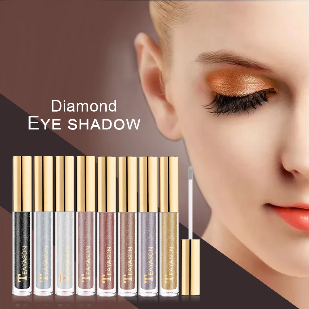 8 Colors Colorful Shiny Glitter Eyeshadow Liquid Pearlescent Eye Shadow Shimmering Women Makeup TSLM1 |