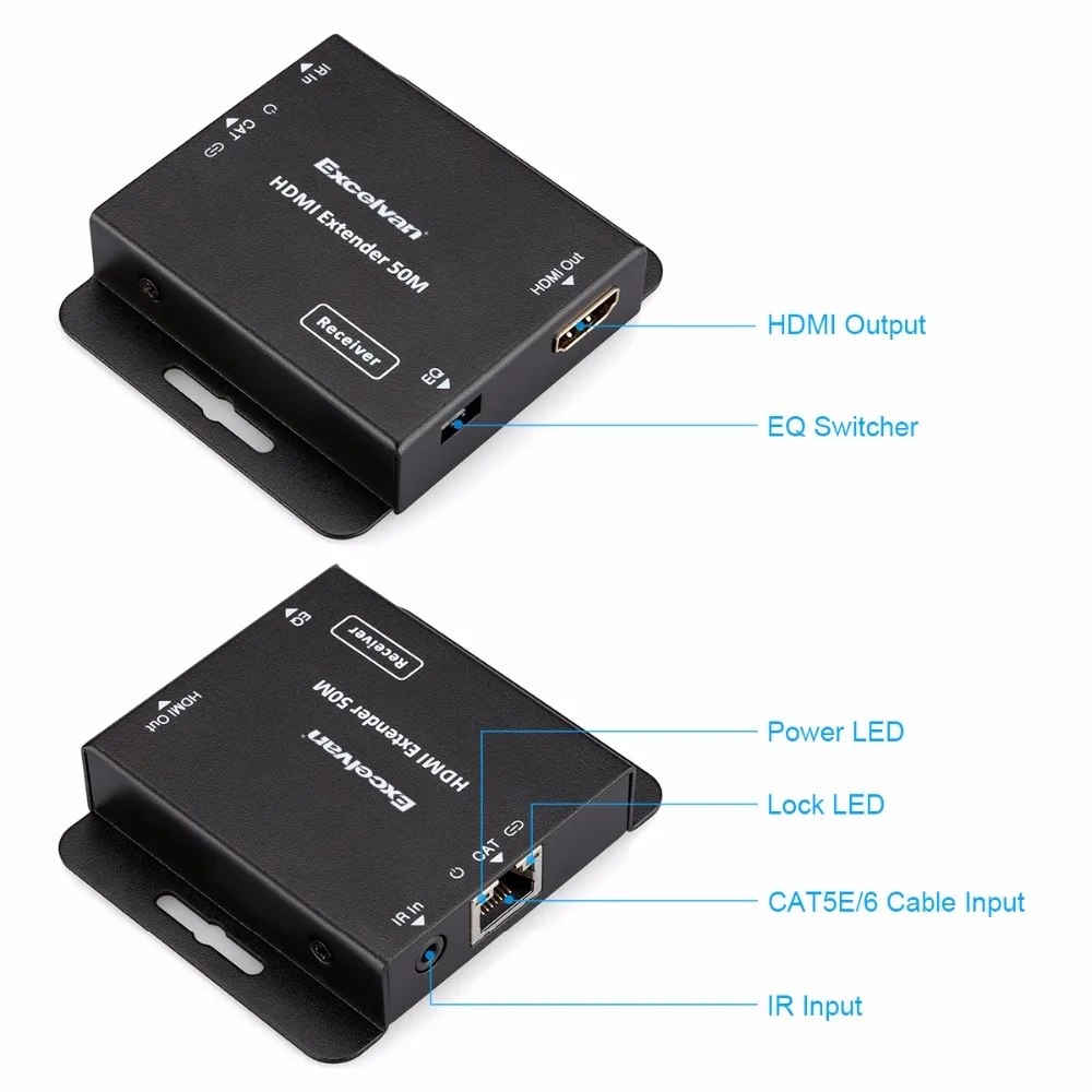 HDV E50C HD 1080P HDMI удлинитель по одному 50 м/164ft UTP кабели с ИК управлением Поддержка и HDCP