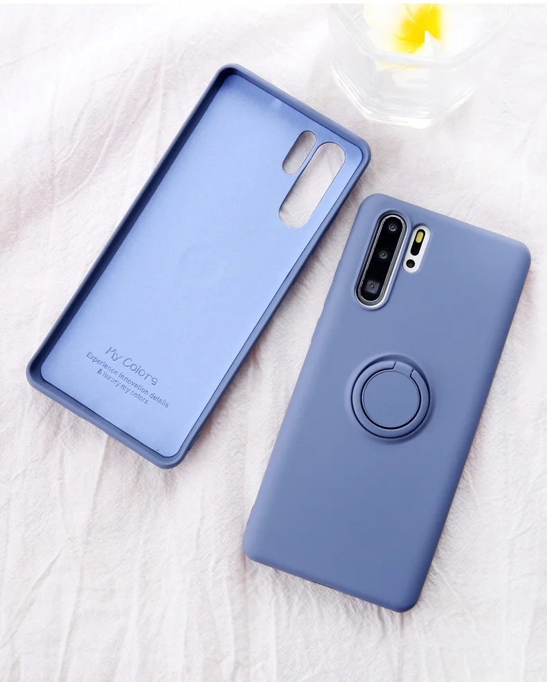 Socoupair Мягкий Жидкий чехол-держатель для телефона huawei P30 Pro Lite Nova 4e mate 20 Pro, мягкий силиконовый чехол из ТПУ с кольцом