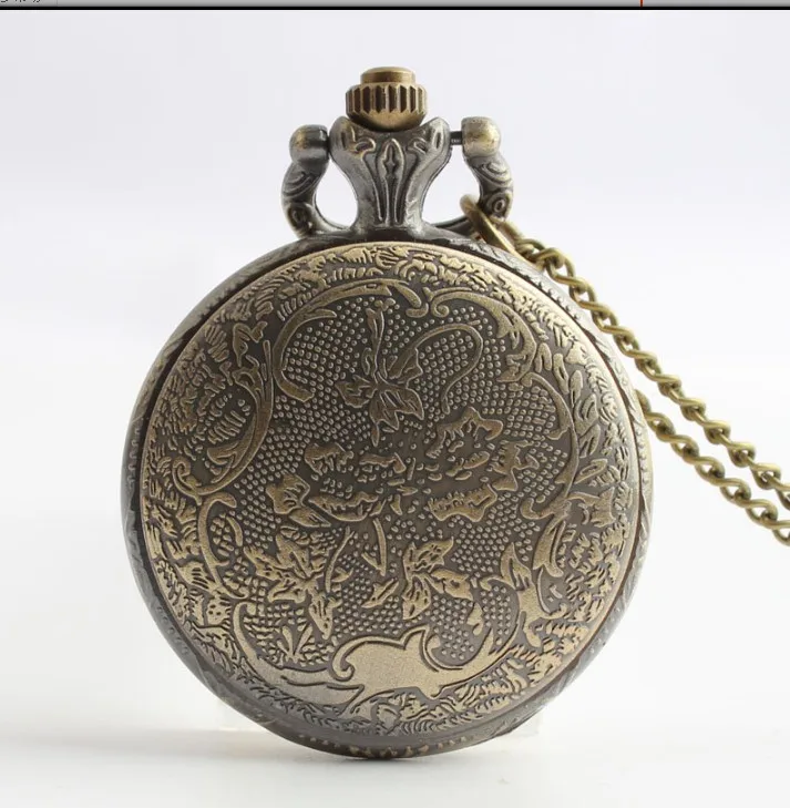 

New Bronze CROWN POCKET WATCH Women VINTAGE CLASSIC Analog Quartz dress watch woman Vintage Necklace Gift P581