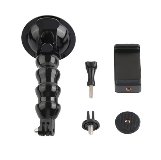 Автомобильный держатель на присоске для GoPro Hero 8 7 6 5 4 3+ все камеры Xiaomi Yi Go pro SJcam SJ4000 SJ5000 AKASO eken с защитным тросом - Цвет: Белый цвет