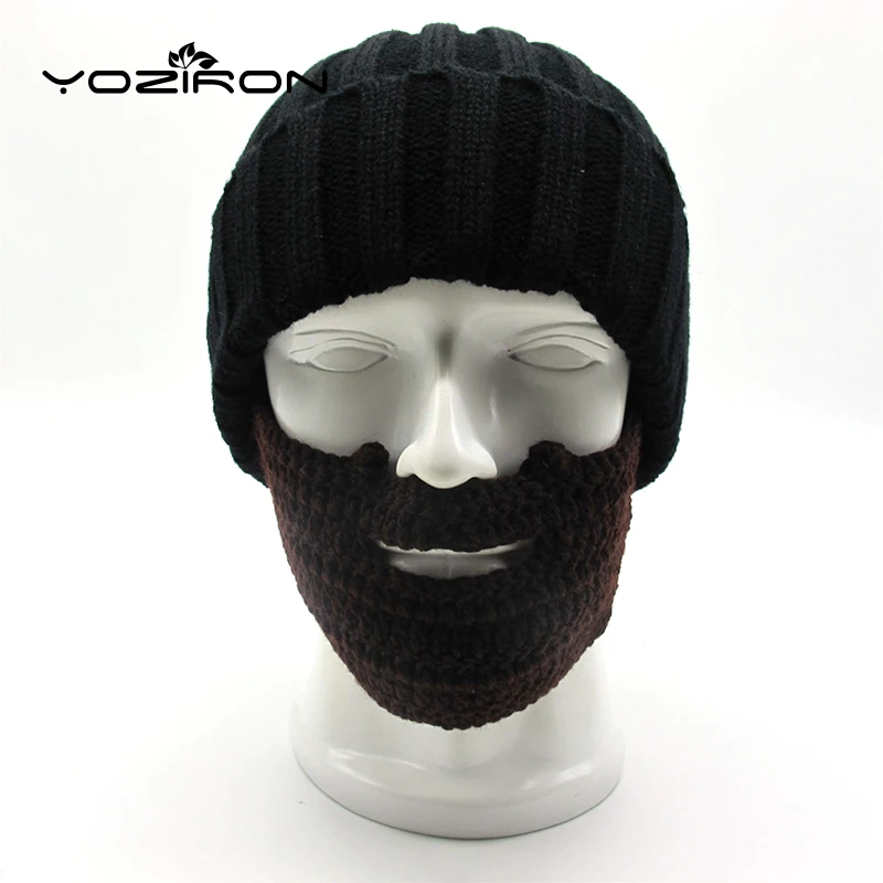 

Handmade Adult Beard Beanies Hats Casual Men Women Ski Mask Warm Knitted Male Female Winter Hats Skullies Dad Hat