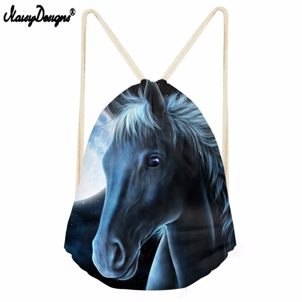 Noisydesigns 3D Crazy Horse принтом befree для детские сумки-кисеты Для мужчин женщин Gym Sack сумка