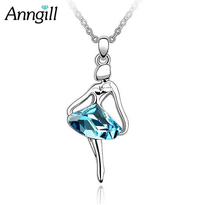 ANNGILL Bijoux (украшения своими руками) танцующий Ангел ожерелья с кристаллами от