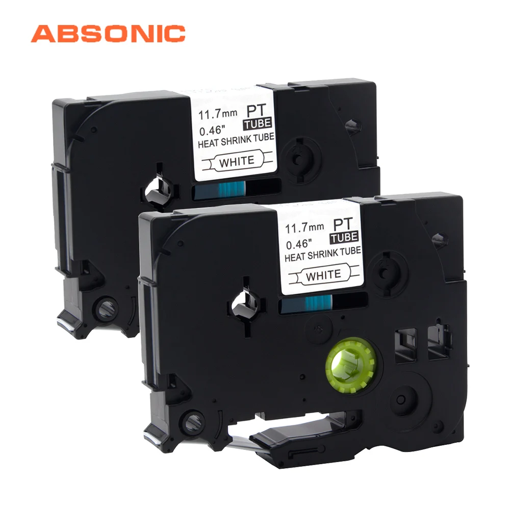 Absonic 2 шт. HSe 231 HSE231 17.7mmX1.5m черный на белом термоусадочной трубке этикетка лента