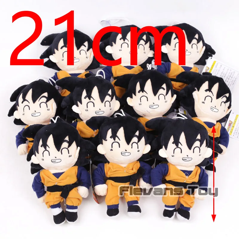 Dragon Ball Z Super Saiyan GodSS синие волосы сын Goku vegeta Piccolo Majin Buu плюшевые подвесные игрушки куклы 10 шт./партия - Цвет: Black Goku B