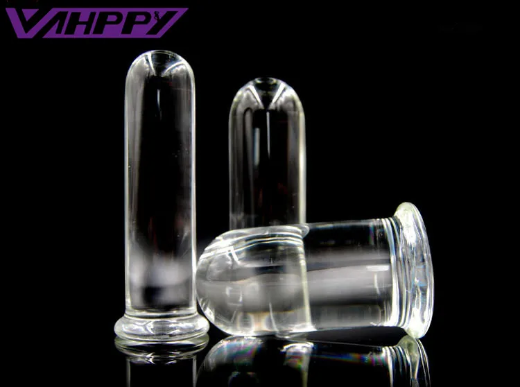 VaHppy цилиндрическая большая Анальная пробка стеклянная секс игрушка для мужчин