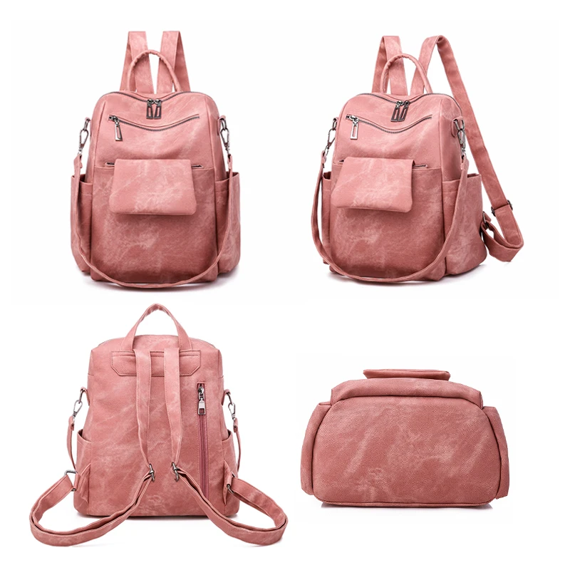 2019 Women Backpacks High Quality Rucksacks For Girls Solid Travel Luxury Designer Bagpack Ladies Sac A Dos Female Pack | Багаж и сумки