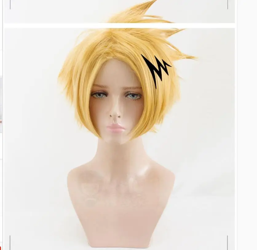 Новинка высокое качество Kaminari Denki парик для косплея My Hero Academy Play костюм на