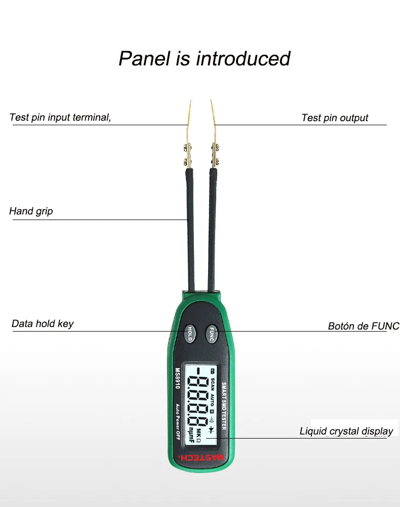 Профессиональный MASTECH тестер электрической ёмкости измеритель микросхем SMD