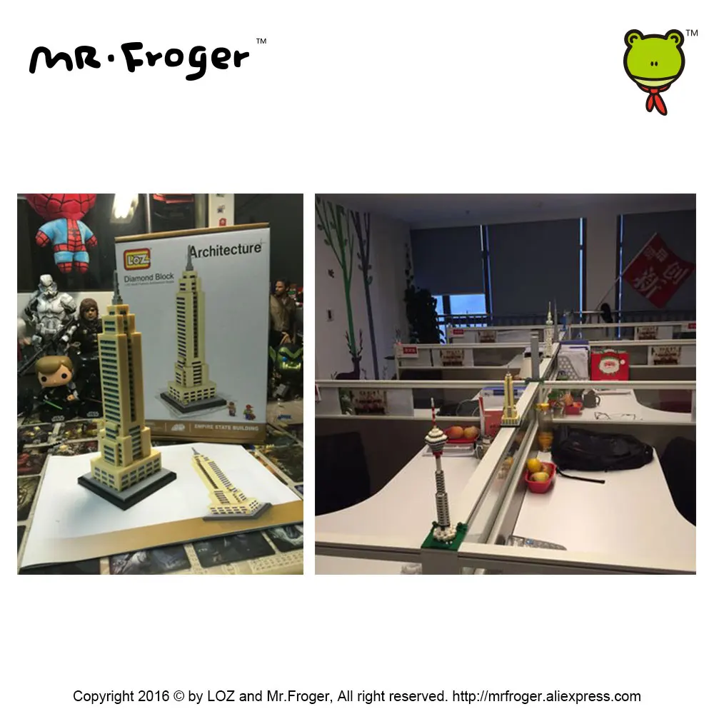 Mr. Froger LOZ Empire State Building Diamond Block всемирно известный архитектурный игрушечный кубик