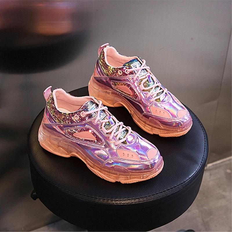 Новые дизайнерские кроссовки женские повседневные модные на платформе Яркие