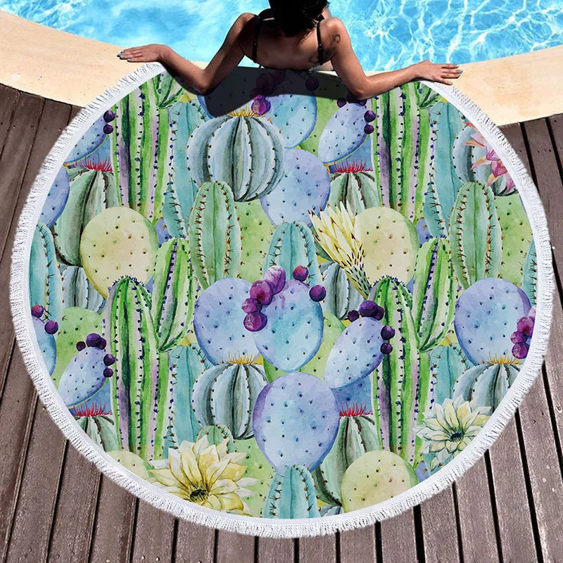 Пляжное полотенце из микрофибры с принтом больших листьев и цветов пляжное для