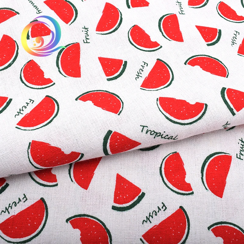 Ткань Haisen из хлопка и льна с арбузным узором для квилтинга шитья дивана занавесок