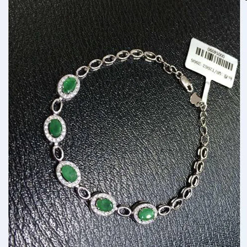 2017 Sale Qi Xuan_Trendy Jewelry_Colombia Green Stone Fashion Bracelets_S925 Solid Silver Bracelet_Factory Directly Sales | Украшения и