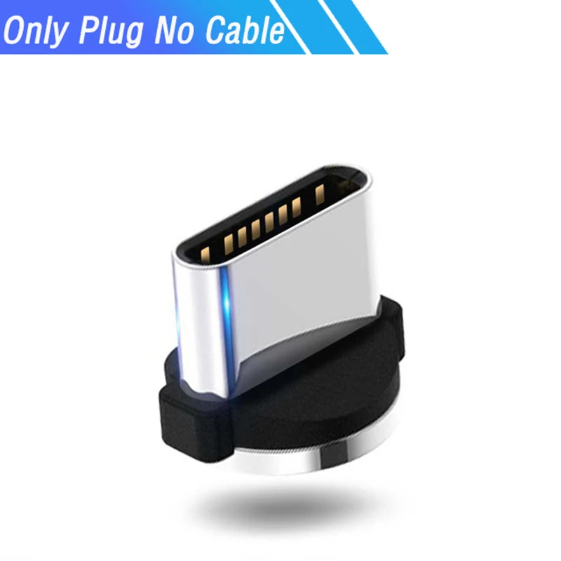 Only Plug No Cable 1 м Lu mi nous Usb кабель для зарядки Ga mi ng mi cro Usb Магнитный зарядный кабель Usbc Tipe C для Motorola One Xiaomi mi 8 Lite A2 mi x 3 - Цвет: Only Plug No Cable