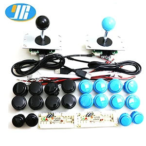 Аркадный джойстик DIY Kit Нулевая задержка аркадная DIY Kit USB энкодер для ПК Джойстик Sanwa для аркадных игр+ Sanwa кнопочные кнопки для аркадной игры Mame - Цвет: Black and blue