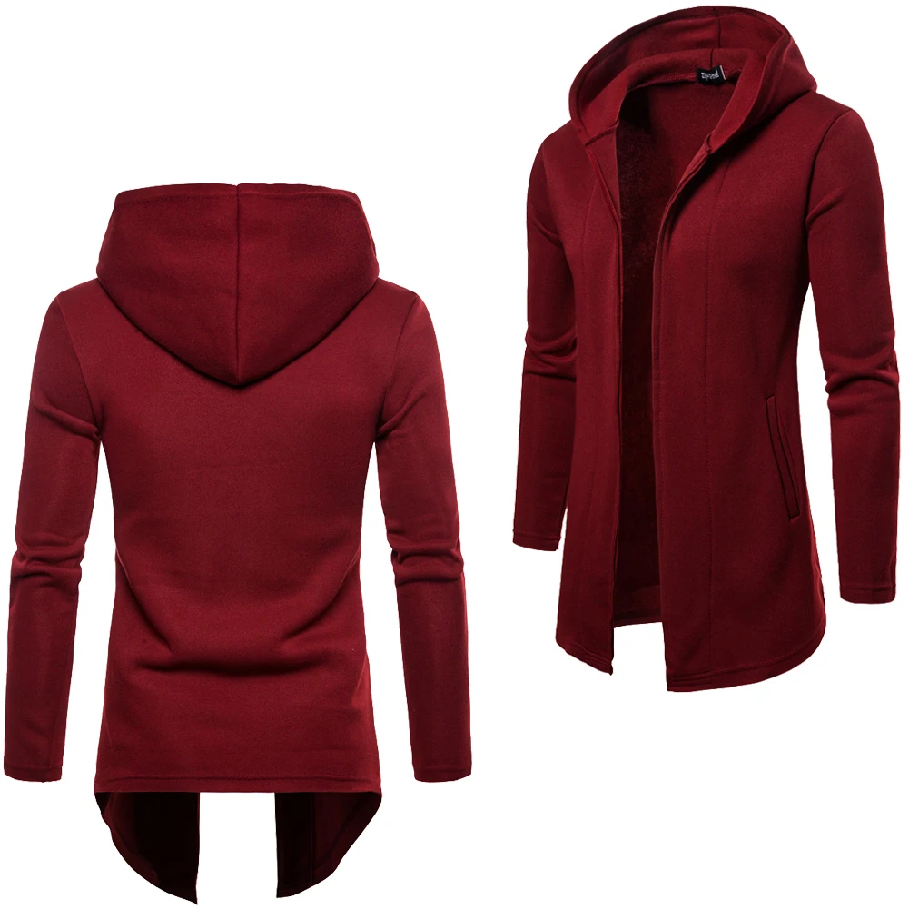 Новые модные зимние теплые Для мужчин Повседневное свитер Slim Fit с длинным рукавом с капюшоном кардиган Тренч пальто куртка костюм из хлопка