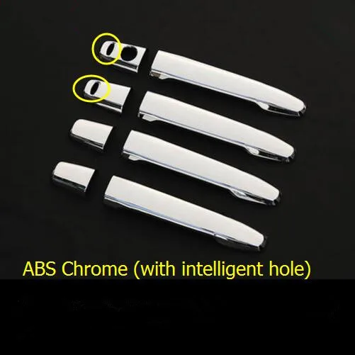 ABS WITH intelligent Автостайлинг наружное украшение для дверной ручки Чехол-наклейка для Mitsubishi ASX Outlander Lancer RVR 2013-, автомобильные аксессуары - Цвет: ABS WITH intelligent