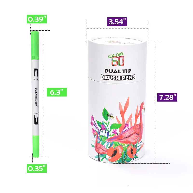 Новейшая 24/48/60/100 Цвет воды Цвет ручки с кисточками 0,4 мм Fineliners маркеры чернила на водной основе для рисования Эскиз маркер для рисования