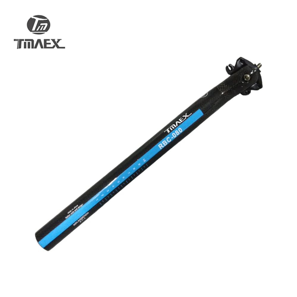 TMAEX 080 синий глянцевая велосипедный Подседельный штырь из углеродного MTB/дорожный