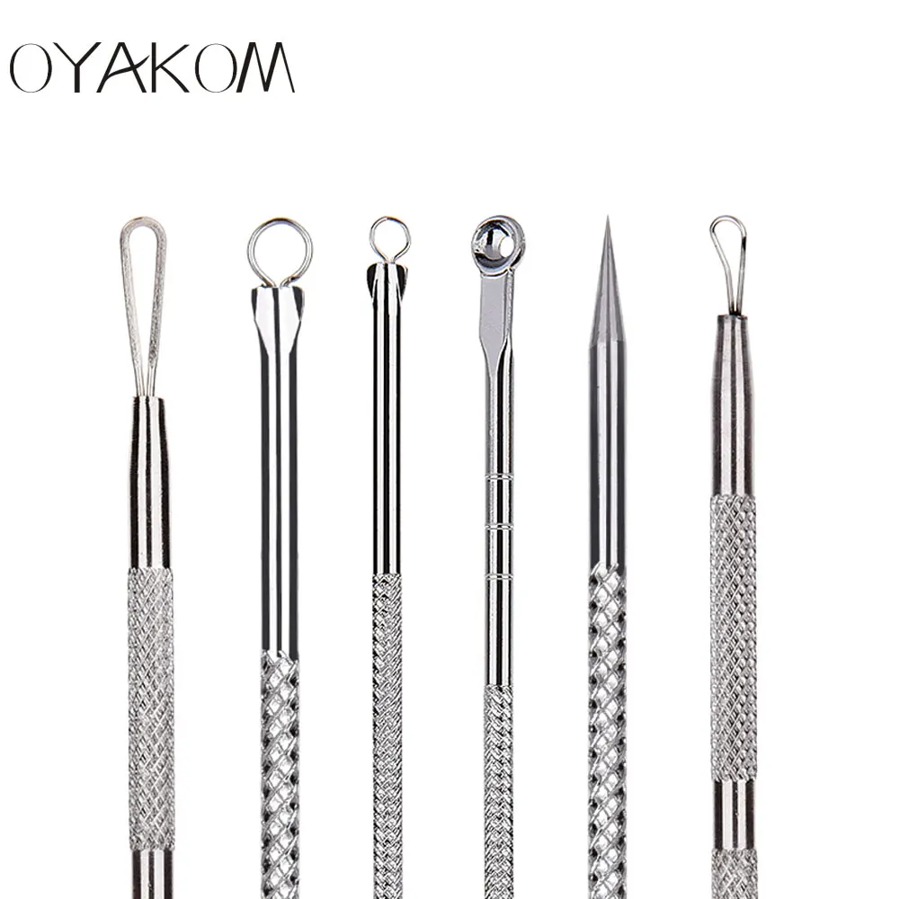 OYAKOM 4 шт., экстрактор черных точек, очиститель черных точек, удаление угрей, набор игл, уход за лицом, средство для очищения пор в черных пятнах