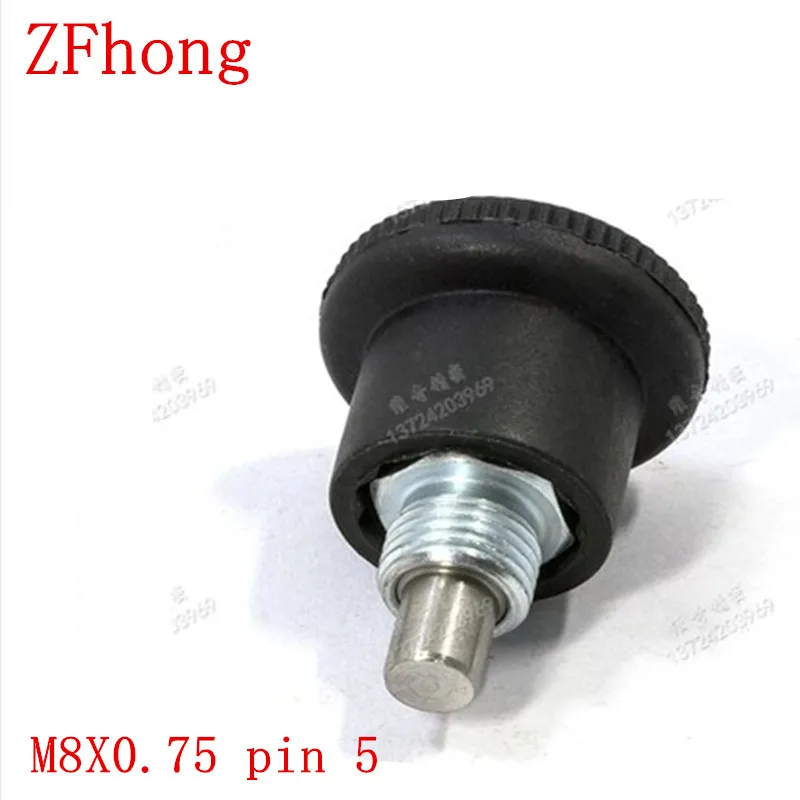 

GN822 m8x0.75 pin 5 steel with zinc index plunger pin