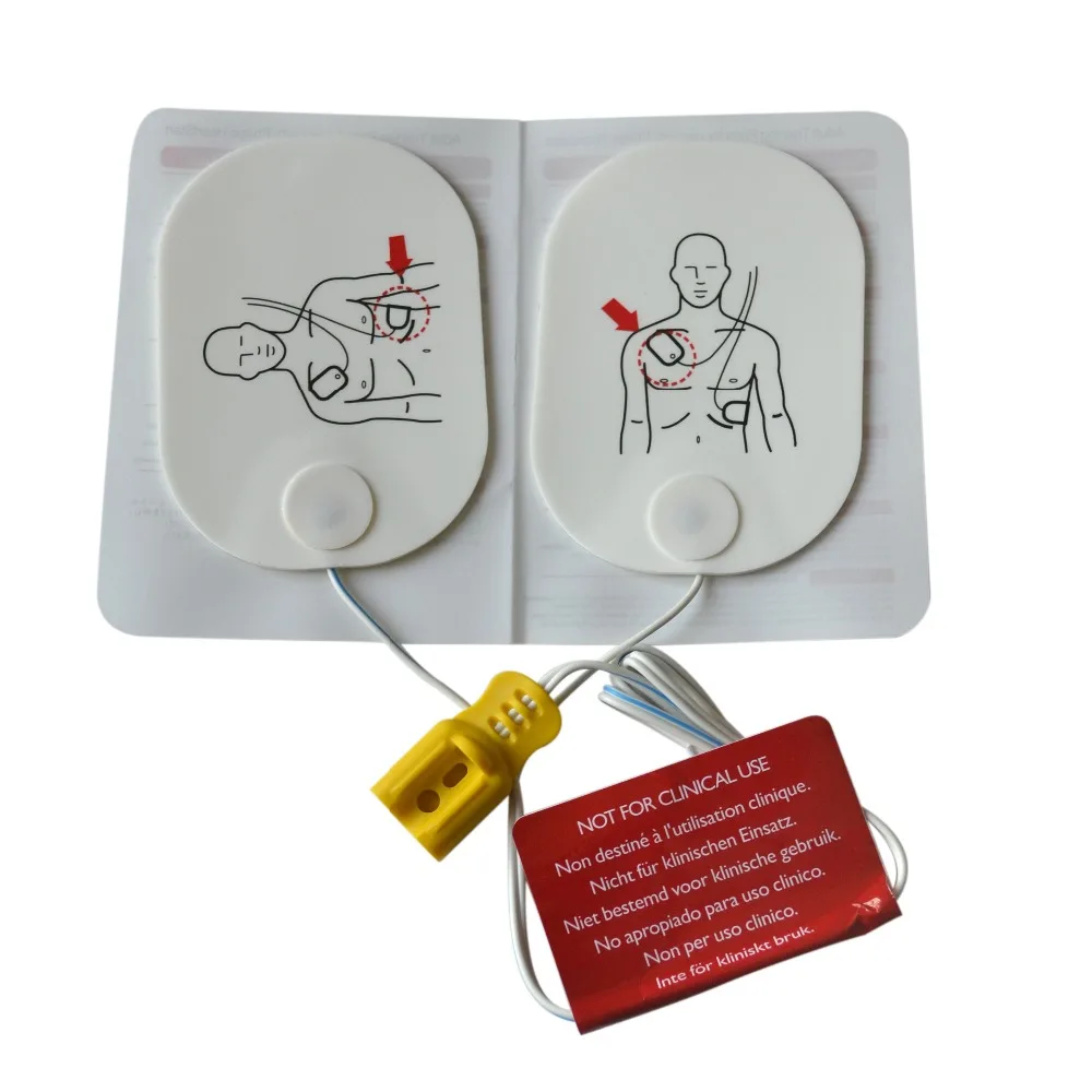 Новинка 1 пара взрослых AED заплата машина липкий проводящие прокладки с проводами