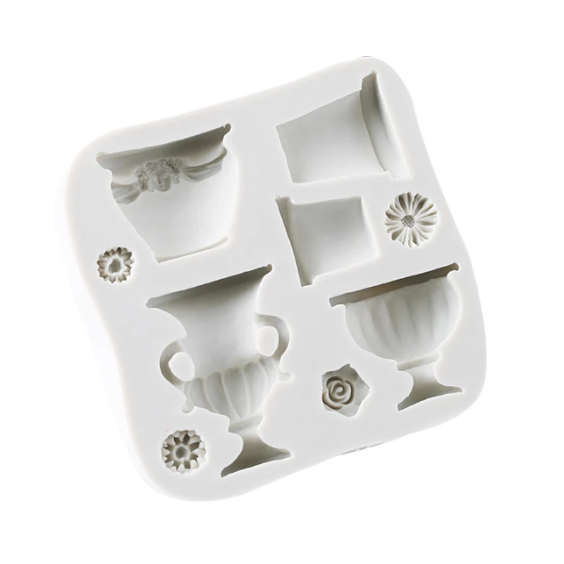 Маргаритка и цветочный горшок ваза силиконовая форма помадка формы для