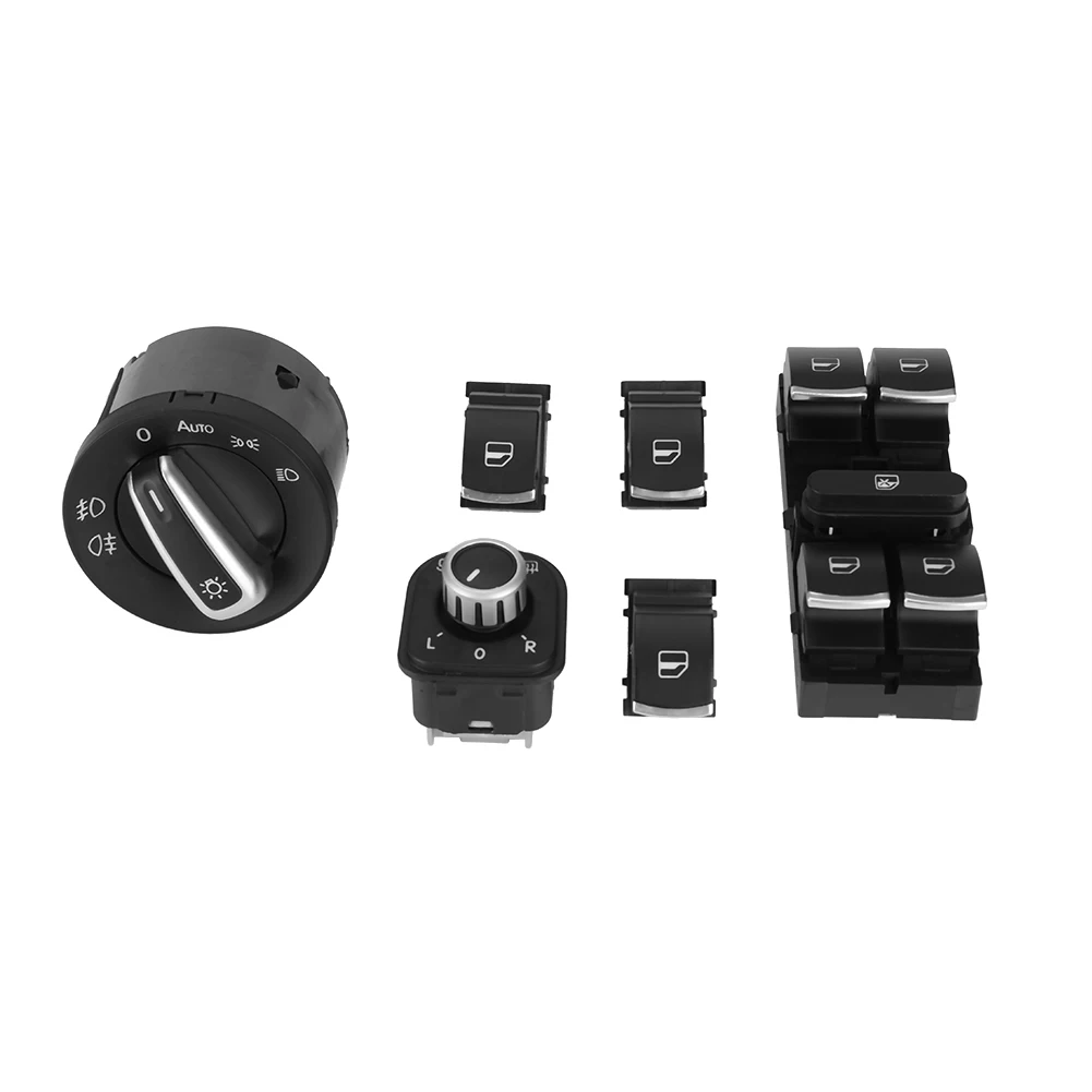 6Pcs Car Headlight Rearview Mirror Power Windows Switch Button Control for GTI MK5 MK6 JETTA GOLF Passat CC RABBIT TIGUAN | Автомобили и