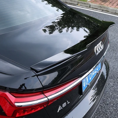 Автомобильные аксессуары для Audi new A6 спойлер+ внешний ABS пластиковый Неокрашенный праймер цвет задний спойлер, крыло, багажник - Цвет: Черный