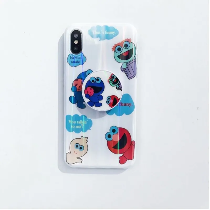 Sesame Street Phone Case for Iphone X 6 6S 7 8 Plus Cover Soft TPU Stand Air Bag Holder Coque Funda |