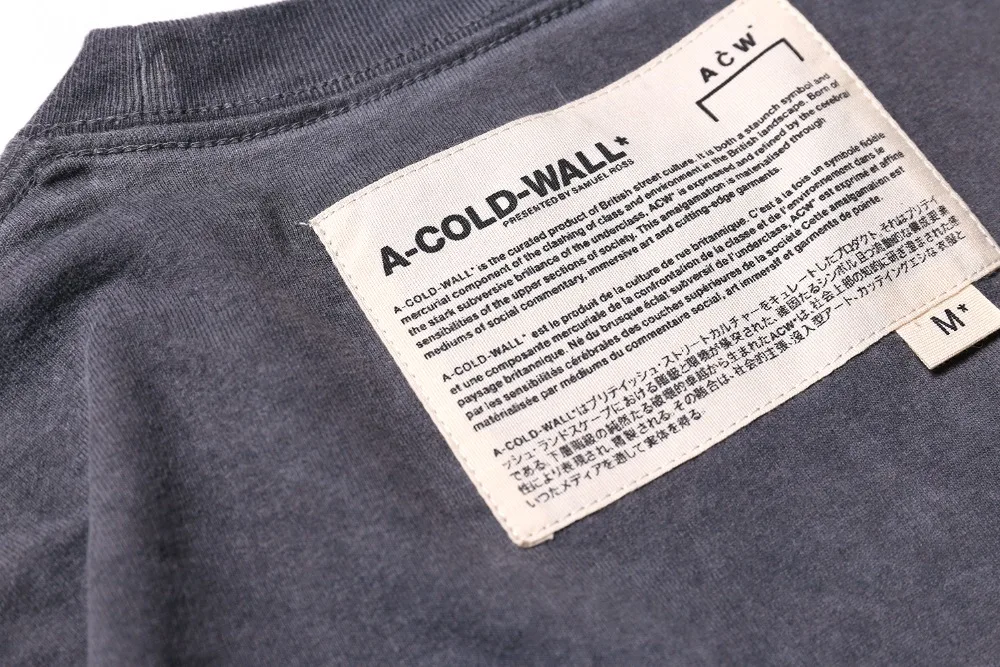 A COLD WALL ACW футболка Вэнь Высокое качество Топ тройники Твердые o хип хоп