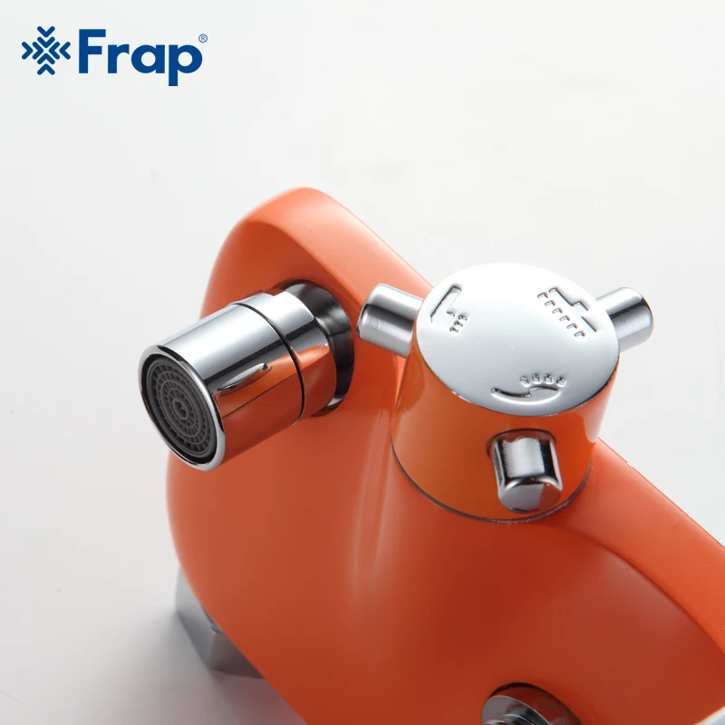 Frap 1 комплект Оранжевый Ванная комната медный смеситель для душа хромированный