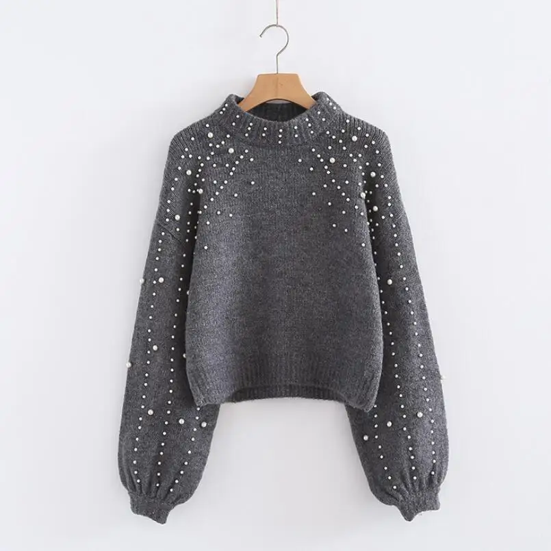 2019 женский свитер осень зима теплый длинный рукав круглый вырез Свободный