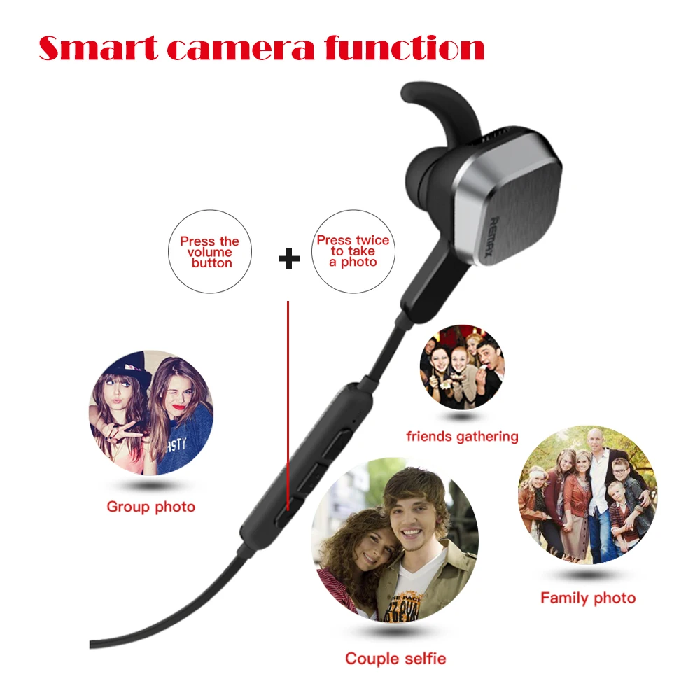 Беспроводные магнитные спортивные наушники REMAX S2 Bluetooth 4 2 со стереозвуком