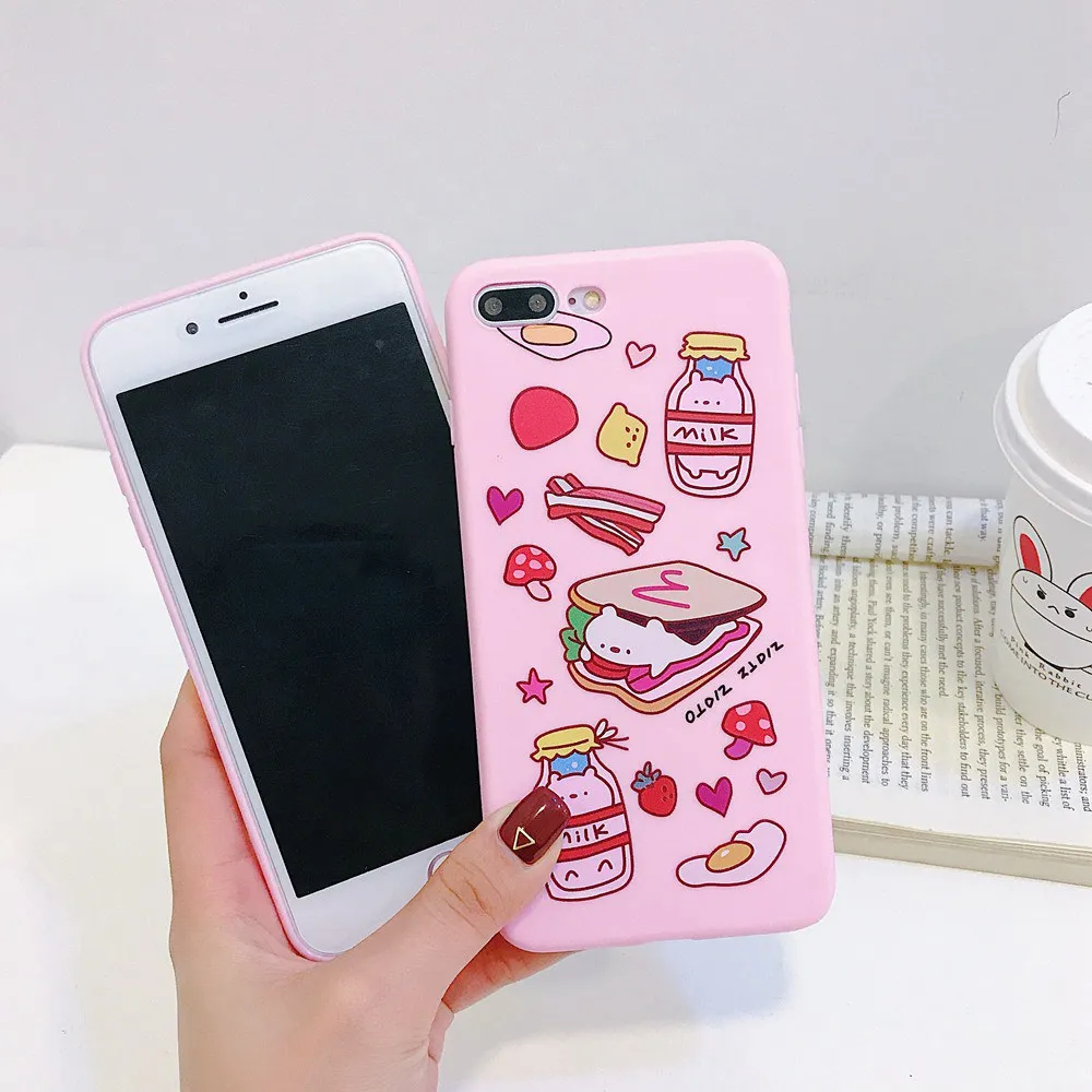 KISSCASE пищевой чехол с рисунком для iPhone 6 6s 7 8 Plus X XR Мягкий силиконовый XS Max Capinhas Conuqe |