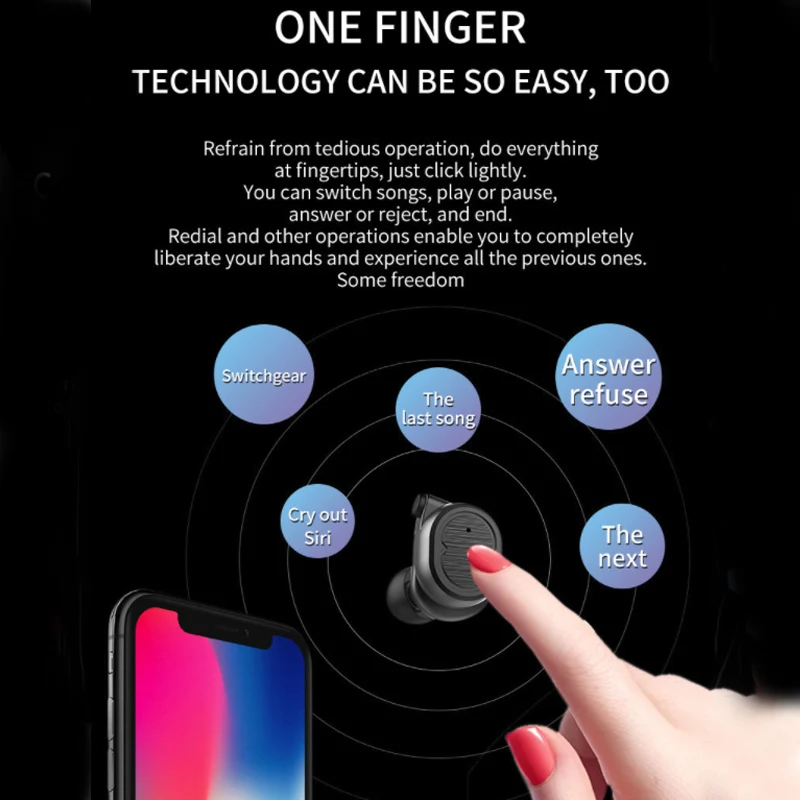 

TWS touch Bluetooth headset 5.0 true wireless mini invisible sports running headset universal to send friends gifts