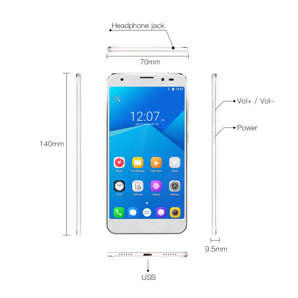 YUNTAB 5 дюймов 4G белый S505 Android6.0 планшет четырехъядерный 2 ГБ + 32 Гб Поддержка слоты